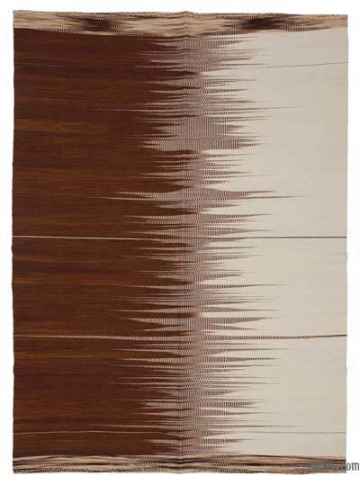 Marrón, Beige Alfombra Neo Caspian Kilim - 181 cm x 250 cm