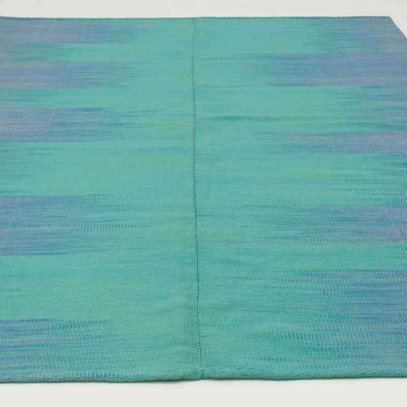Azul Oscuro Alfombra Neo Caspian Kilim - 209 cm x 259 cm - K0037040