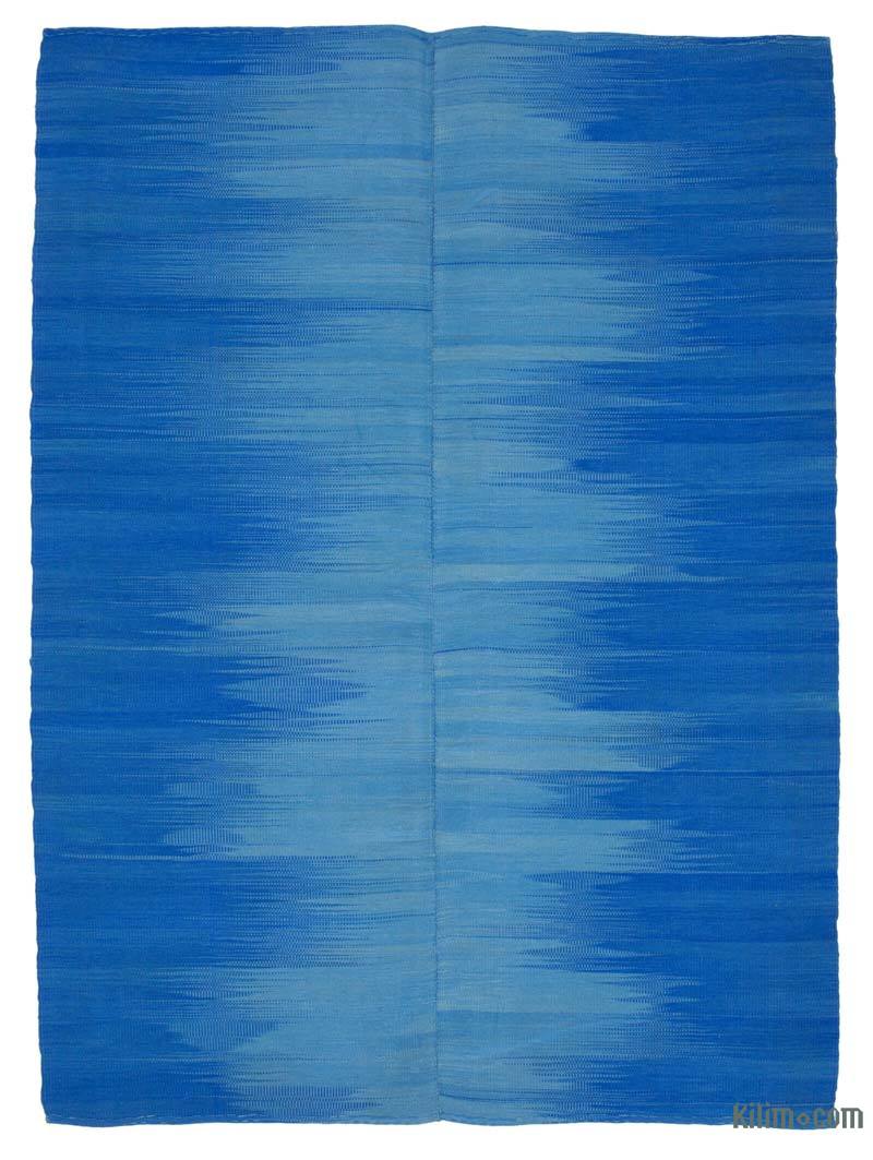 Azul Oscuro Alfombra Neo Caspian Kilim - 206 cm x 283 cm - K0037041