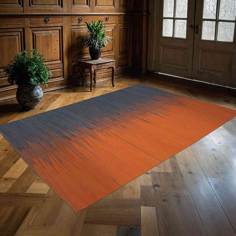 Naranja, Multicolor Alfombra Neo Caspian Kilim - 179 cm x 265 cm - K0037043