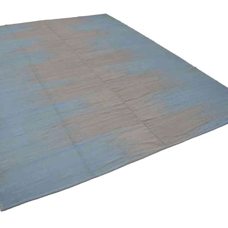Blue, Grey Neo Caspian Kilim Rug - 11' 11" x 15' 3" (143" x 183") - K0037056