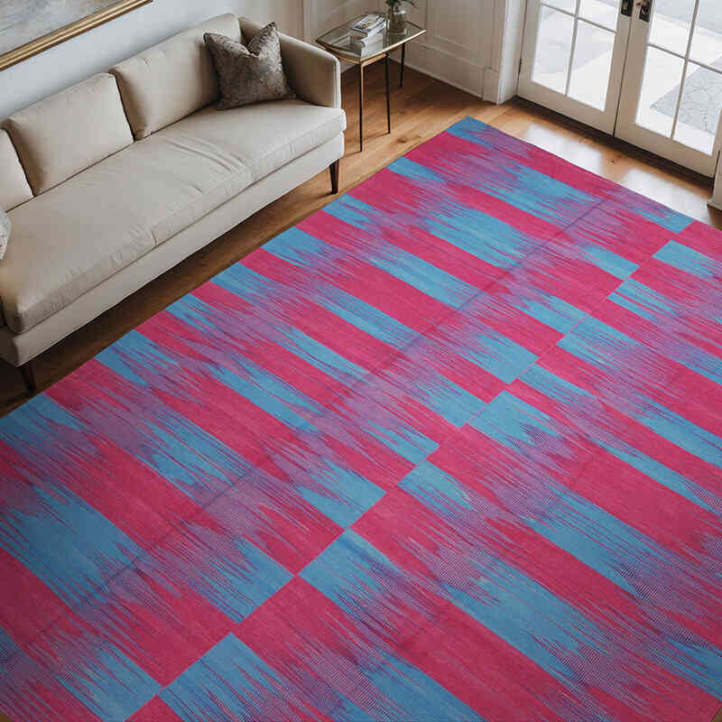 Neo Caspian Kilim Rug - 9' 8" x 12' 1" (116" x 145") - K0037071