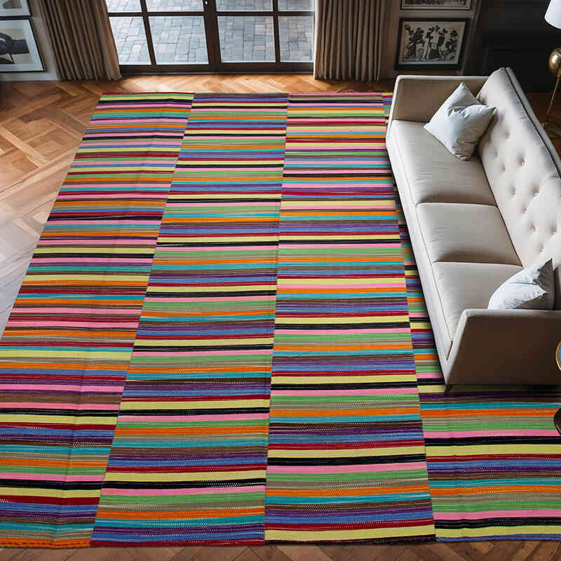 Multicolor Alfombra Neo Caspian Kilim - 296 cm x 389 cm - K0037072