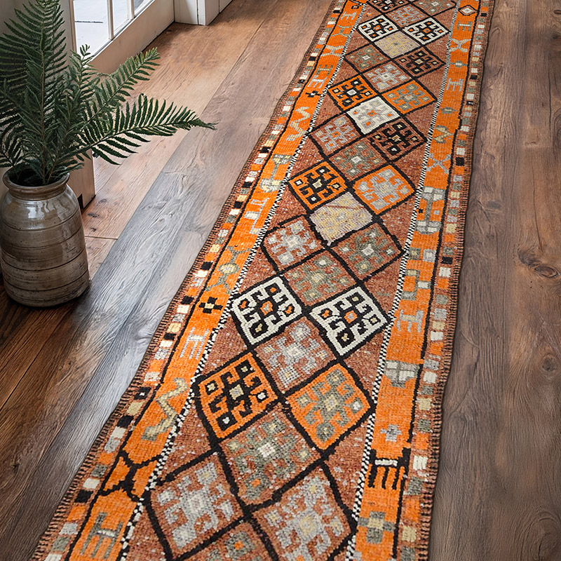 Çok Renkli Vintage Anadolu Yolluk - 79 cm x 401 cm - K0037122