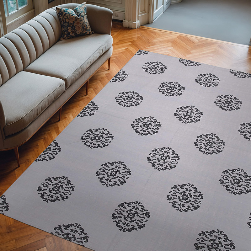 New Dhurrie Rug - 7' 10" x 9' 10" (94" x 118") - K0037379