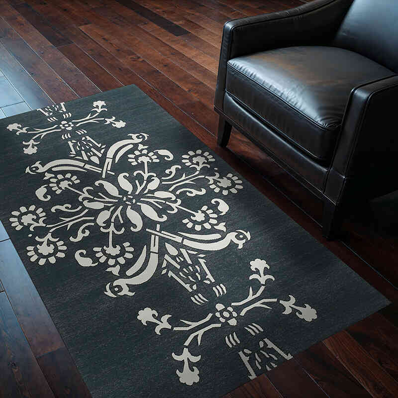 New Dhurrie Rug - 3' 7" x 5' 5" (43" x 65") - K0037388