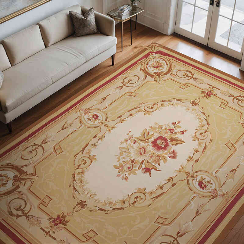 Aubusson Rug - 8' 11" x 11' 11" (107" x 143") - K0037623