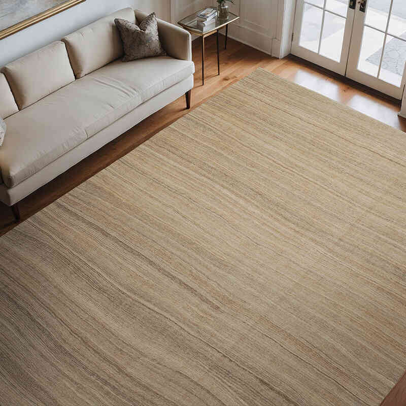 Brown New Contemporary Kilim Rug - Z Collection - 8' 9" x 11' 6" (105" x 138") - K0037699
