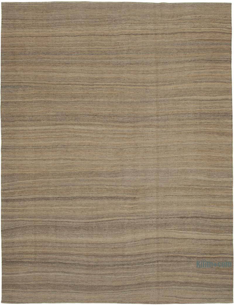 Brown New Contemporary Kilim Rug - Z Collection - 8' 9" x 11' 6" (105" x 138") - K0037699