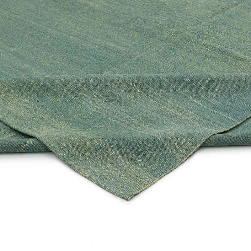 Green New Contemporary Kilim Rug - Z Collection - 7' 7" x 9' 7" (91" x 115") - K0037700