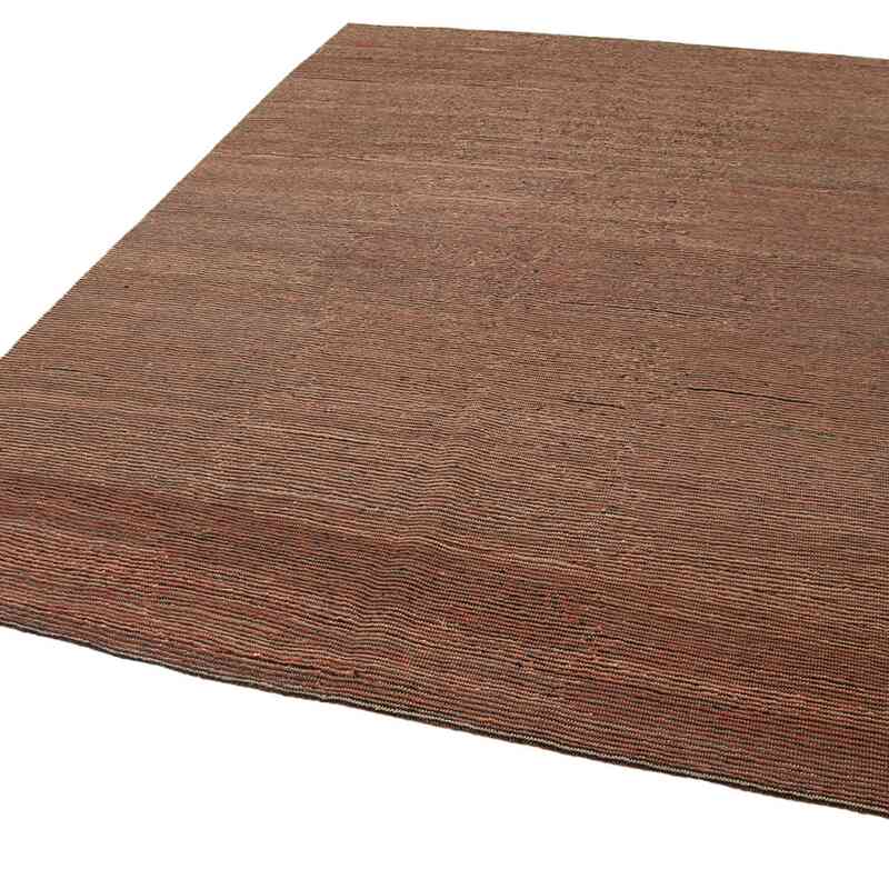 Brown New Contemporary Kilim Rug - Z Collection - 7' 2" x 10' 3" (86" x 123") - K0037707