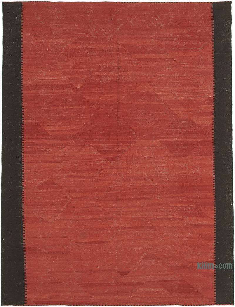 Rojo Nueva Alfombra Contemporánea Kilim - 187 cm x 244 cm - K0037713
