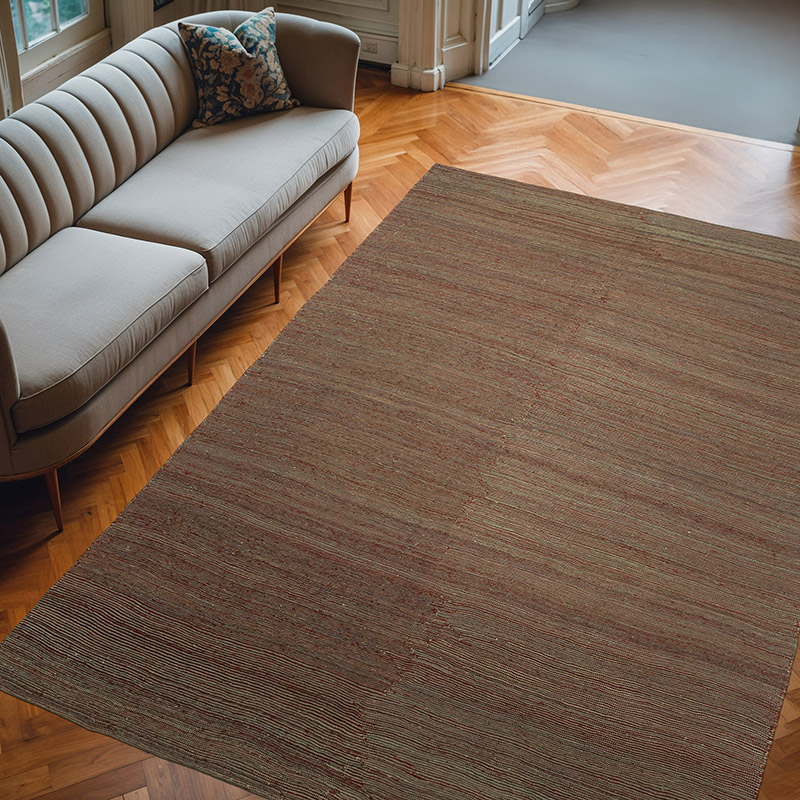 Brown New Contemporary Kilim Rug - Z Collection - 6' 11" x 9' 5" (83" x 113") - K0037717