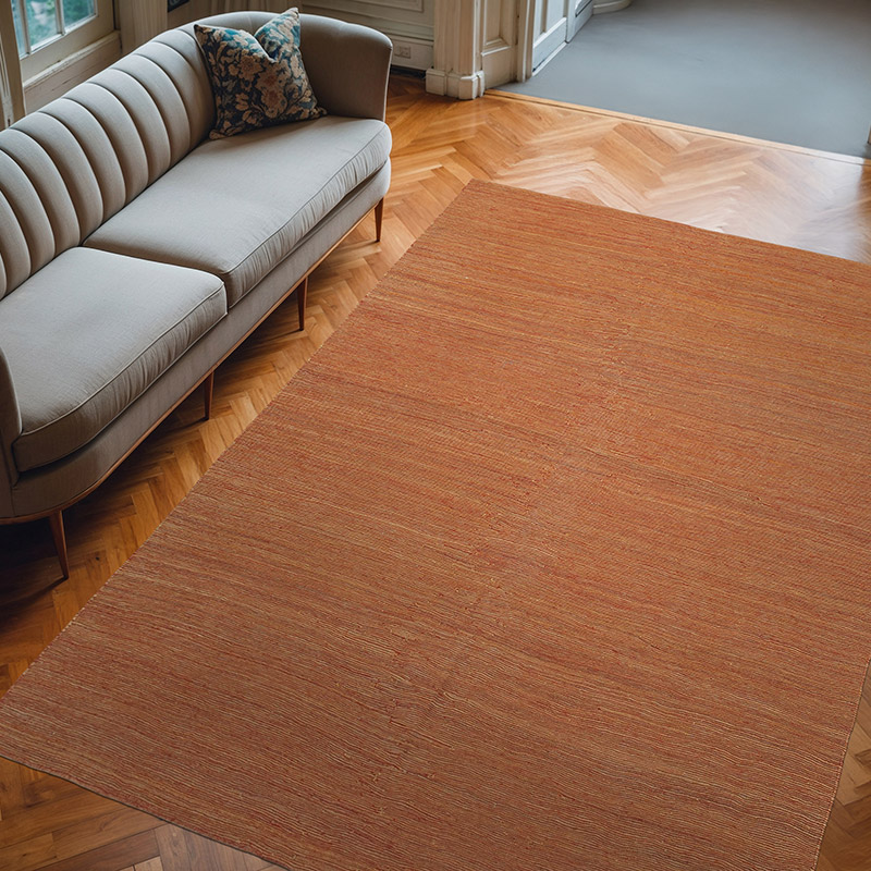 Naranja Nueva Alfombra Contemporánea Kilim - 212 cm x 292 cm - K0037720