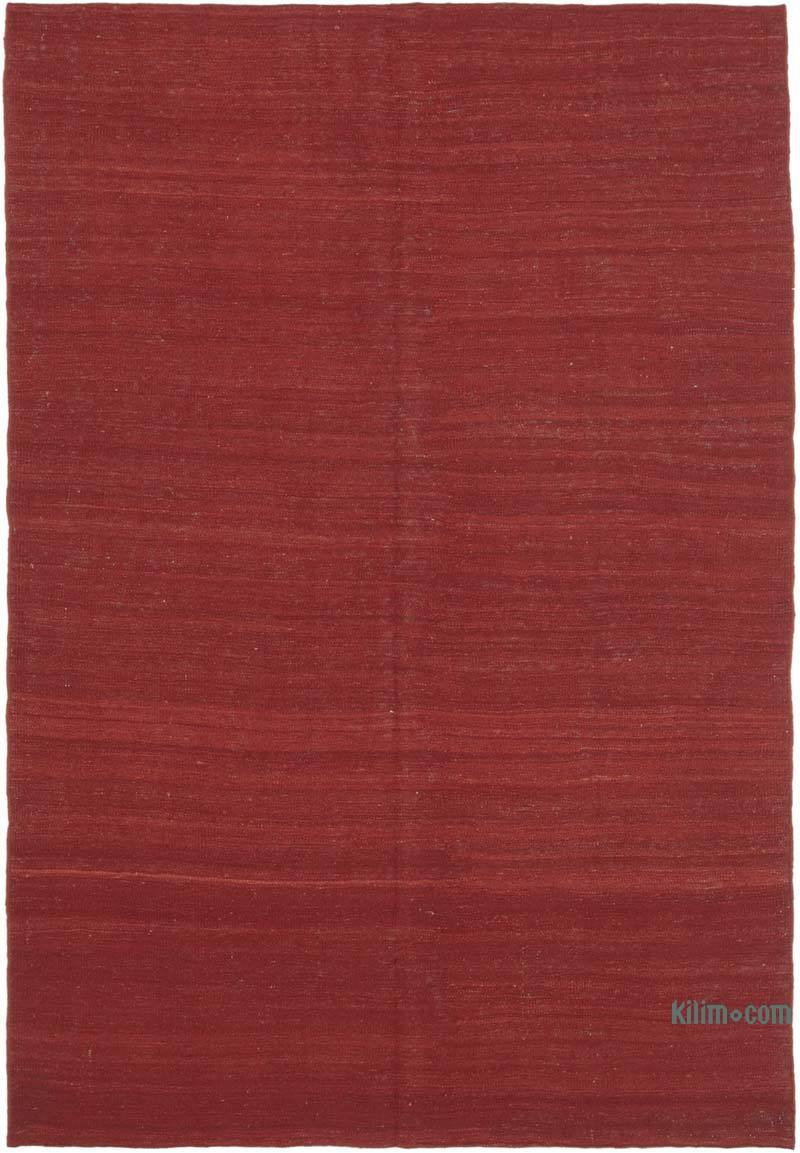 Rojo Nueva Alfombra Contemporánea Kilim - 187 cm x 273 cm - K0037736