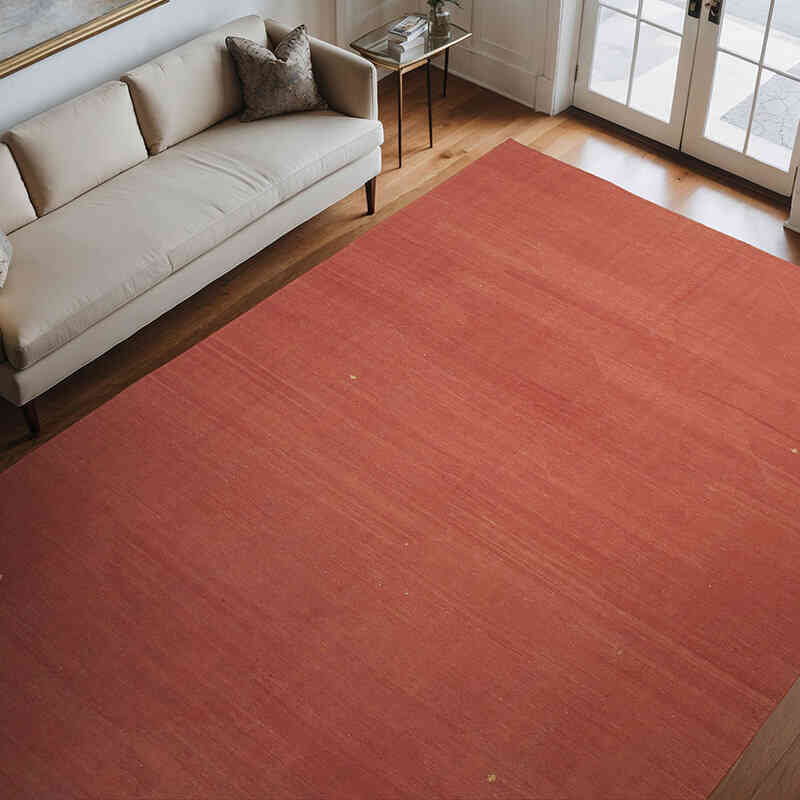 Rojo Nueva Alfombra Contemporánea Kilim - 253 cm x 346 cm - K0037764