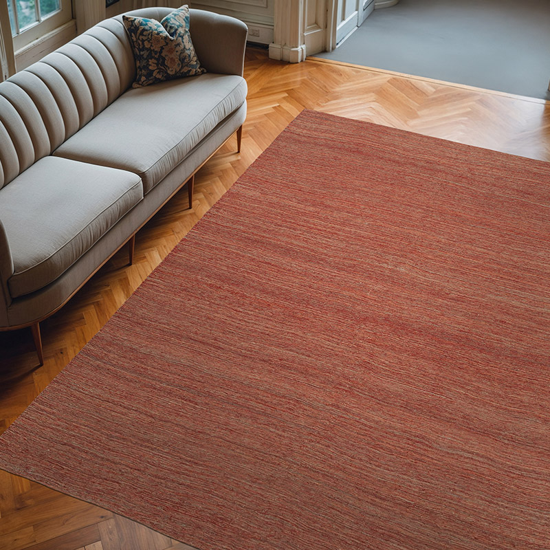 Red New Contemporary Kilim Rug - Z Collection - 7' 1" x 9' 2" (85" x 110") - K0037766