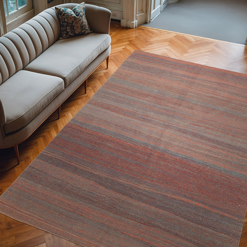 Red, Blue New Contemporary Kilim Rug - Z Collection - 7'  x 9' 7" (84" x 115") - K0037784