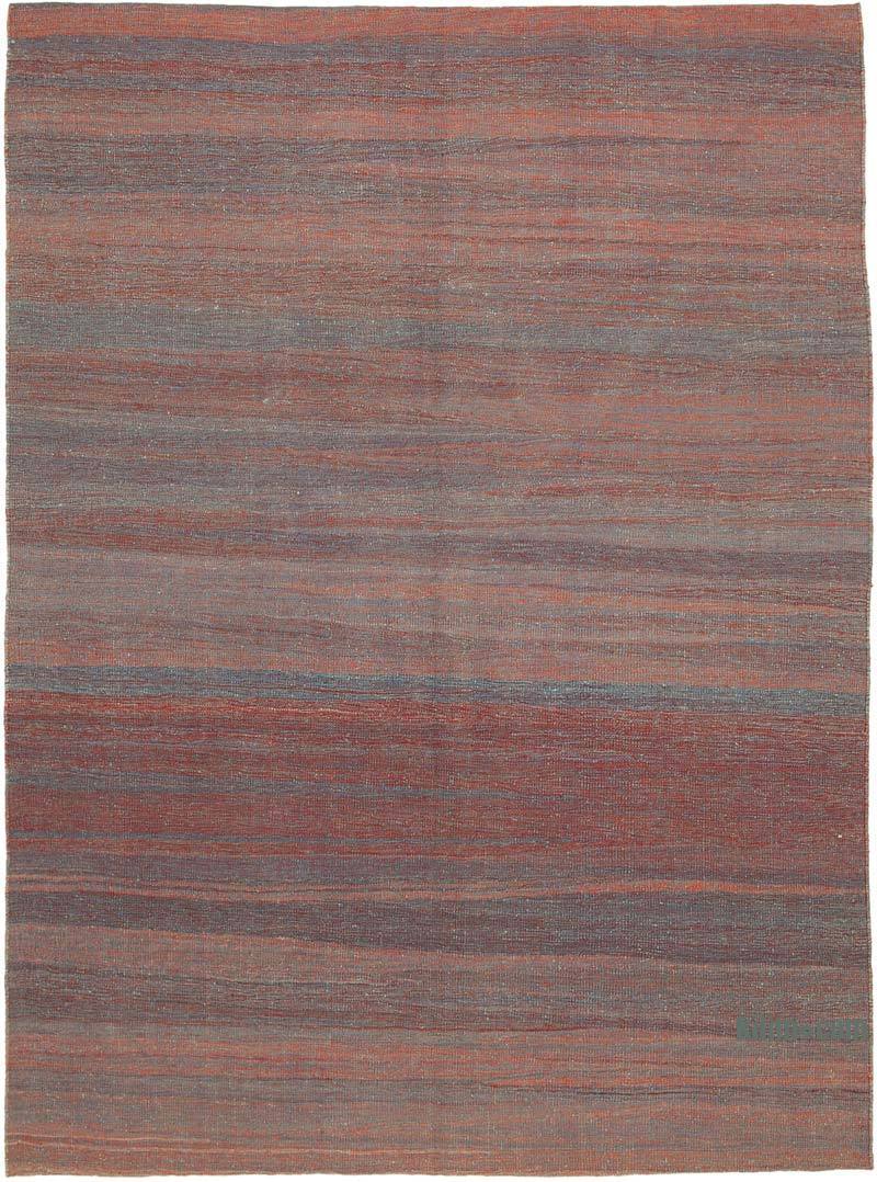 Red, Blue New Contemporary Kilim Rug - Z Collection - 7'  x 9' 7" (84" x 115") - K0037784