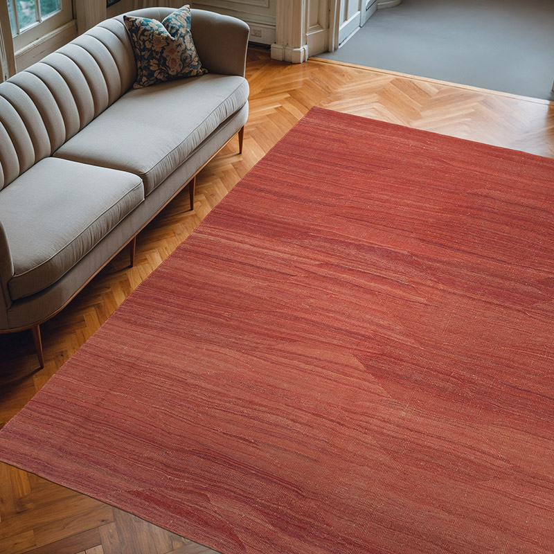 Red New Contemporary Kilim Rug - Z Collection - 8'  x 9' 2" (96" x 110") - K0037786
