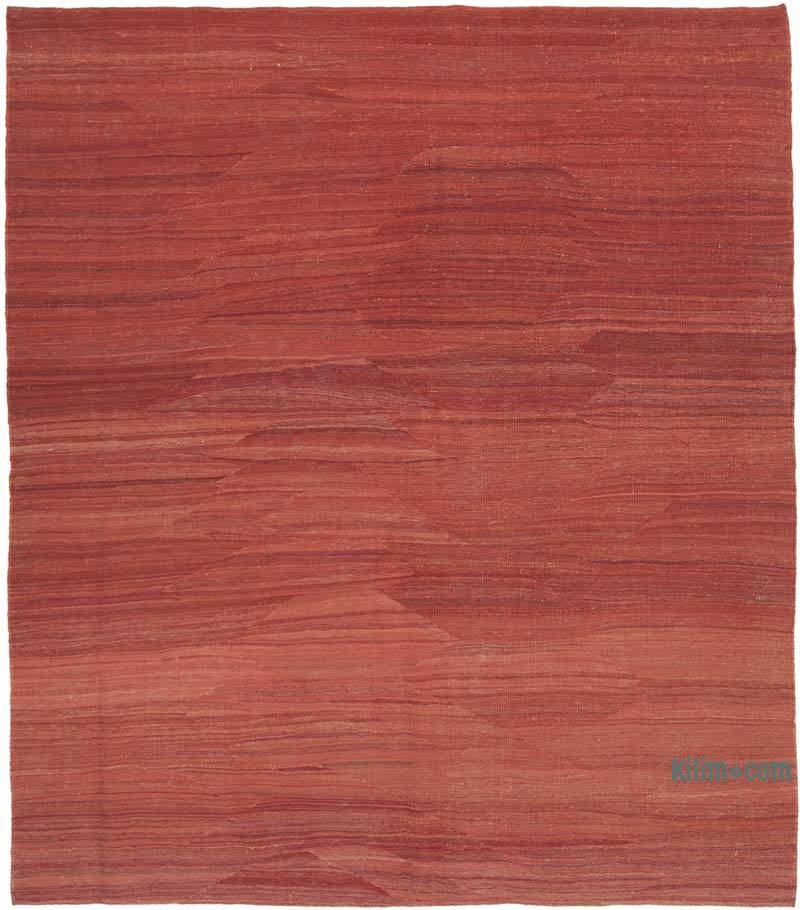 Rojo Nueva Alfombra Contemporánea Kilim - 245 cm x 279 cm - K0037786