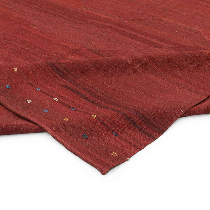 Rojo Nueva Alfombra Contemporánea Kilim - 266 cm x 345 cm - K0037811