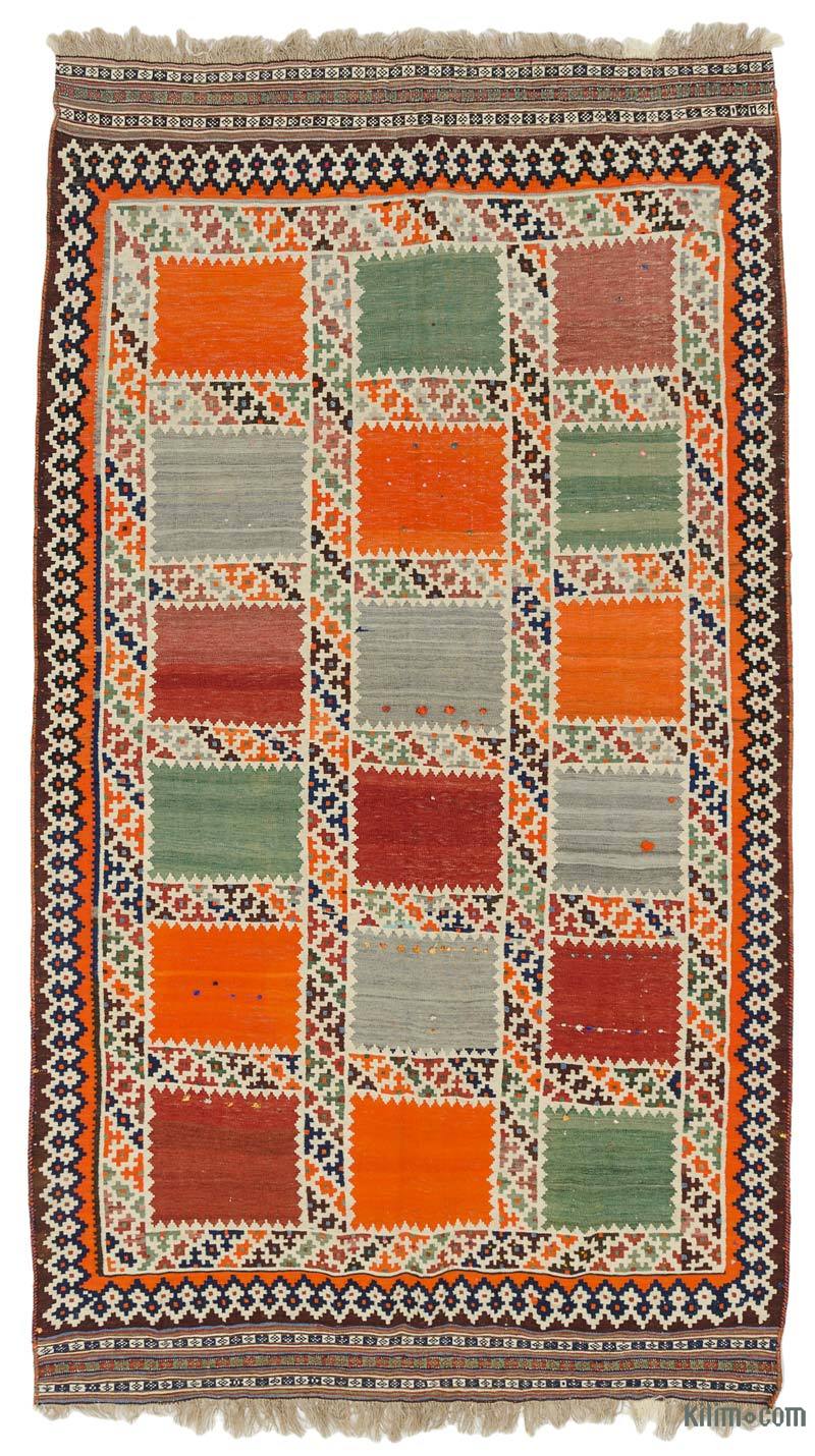 Multicolor Alfombra Vintage Kilim Turca - 161 cm x 280 cm - K0037874
