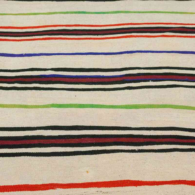 Beige, Multicolor Alfombra Vintage Kilim Turca - 138 cm x 380 cm - K0037889