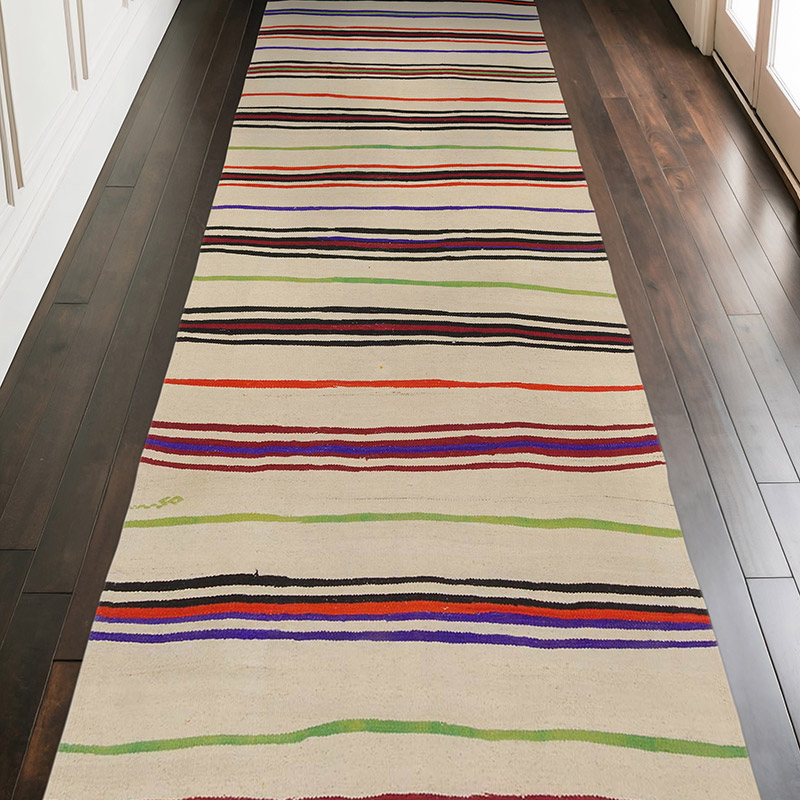 Bej, Çok Renkli Anadolu Kilimi - 138 cm x 380 cm - K0037889