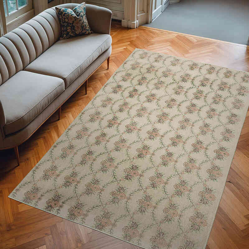 Retro Vintage Turkish Hand-Knotted Rug - 5' 11" x 9' 4" (71" x 112") - K0038007