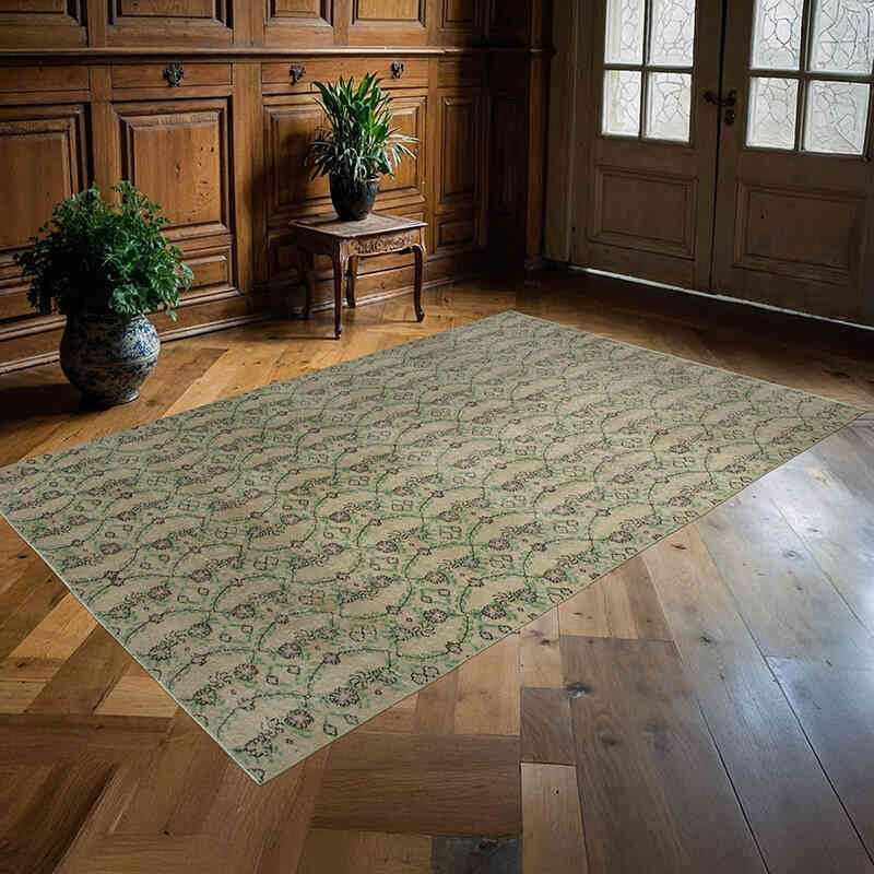 El Dokuma Vintage Halı - 163 cm x 259 cm - K0038019