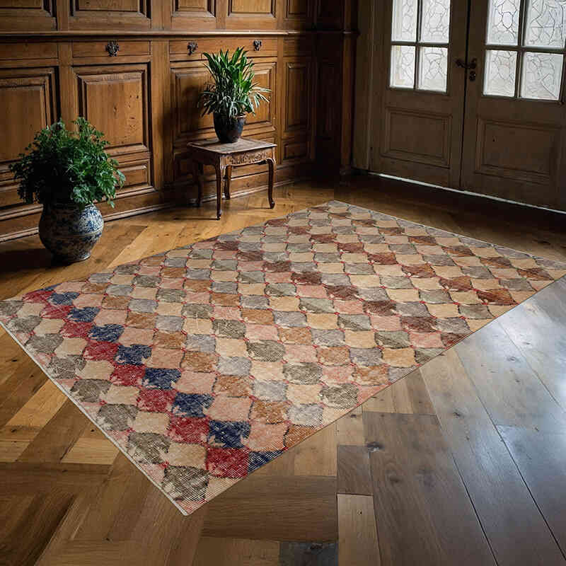 Alfombra Vintage Turca Anudada a Mano - 165 cm x 235 cm - K0038037