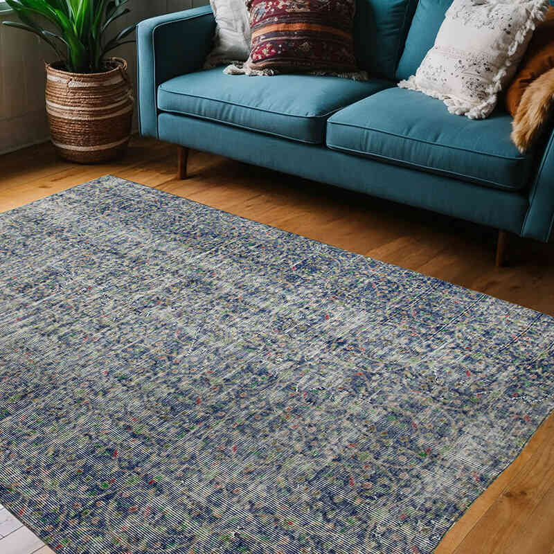 Vintage Turkish Hand-Knotted Rug - 4' 11" x 7'  (59" x 84") - K0038084