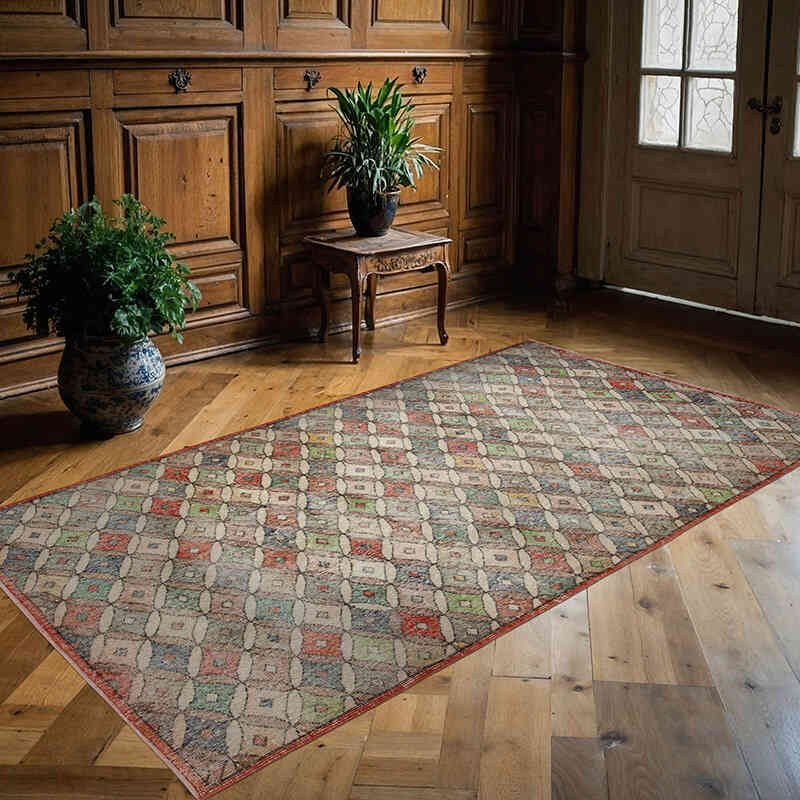 El Dokuma Vintage Halı - 132 cm x 239 cm - K0038086