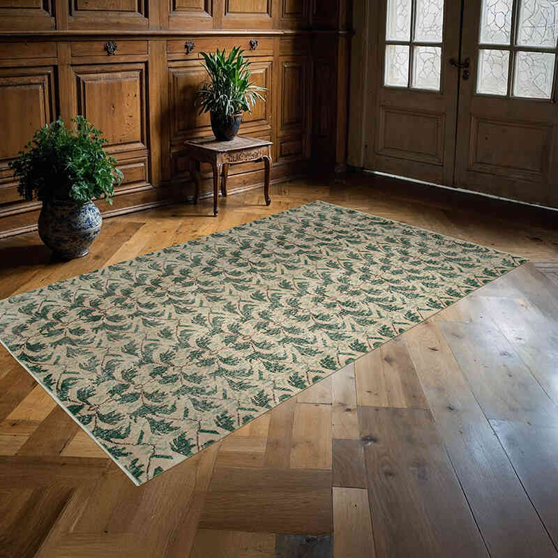 Retro Vintage Turkish Hand-Knotted Rug - 5'  x 8' 7" (60" x 103") - K0038119
