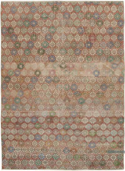 Retro Vintage Turkish Hand-Knotted Rug - 6' 2" x 8' 7" (74" x 103")