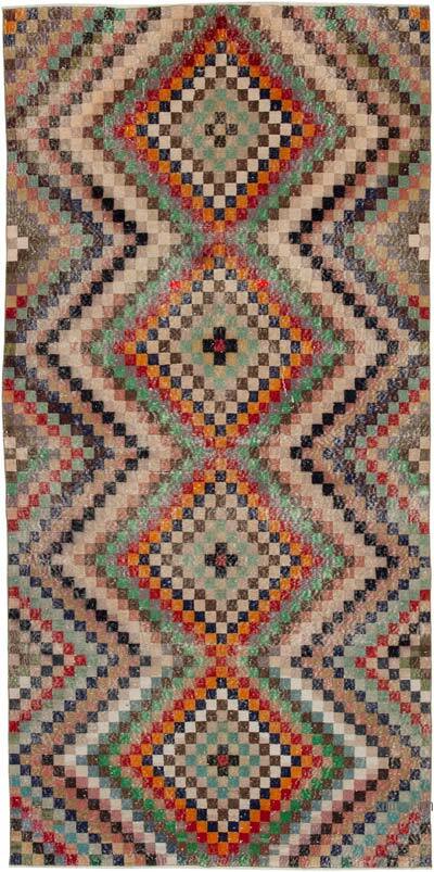 Retro Vintage Turkish Hand-Knotted Rug - 4' 10" x 9' 11" (58" x 119")