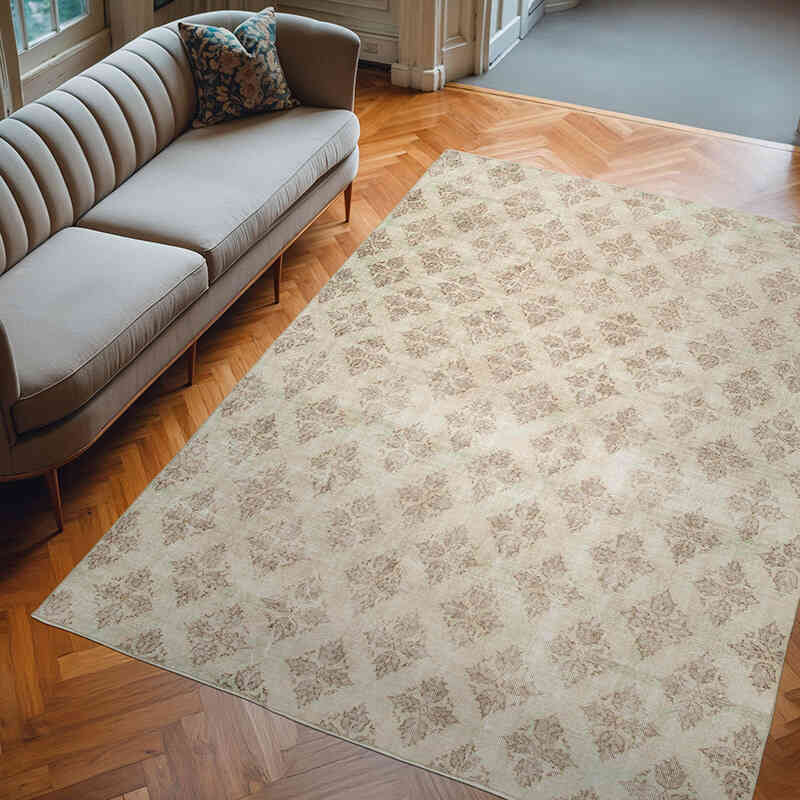 Retro Vintage Turkish Hand-Knotted Rug - 6' 6" x 8' 11" (78" x 107") - K0038161