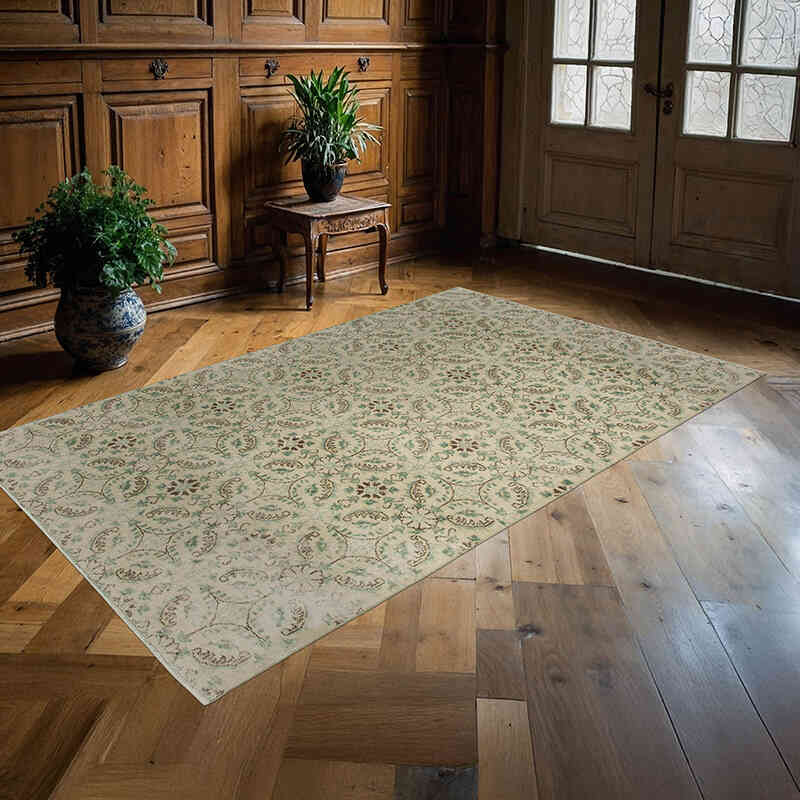 Retro Vintage Turkish Hand-Knotted Rug - 4' 11" x 8' 2" (59" x 98") - K0038189