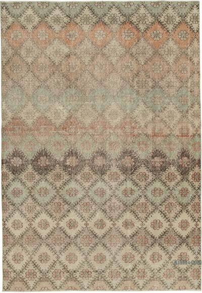 Retro Vintage Turkish Hand-Knotted Rug - 6'  x 8' 8" (72" x 104")