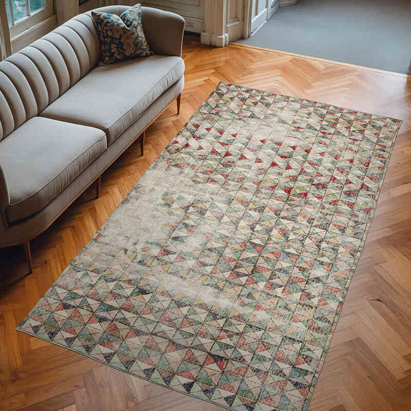 Retro Vintage Turkish Hand-Knotted Rug - 5' 11" x 10' 6" (71" x 126") - K0038246