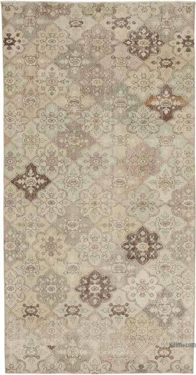 Retro Vintage Turkish Hand-Knotted Rug - 5' 3" x 9' 11" (63" x 119")