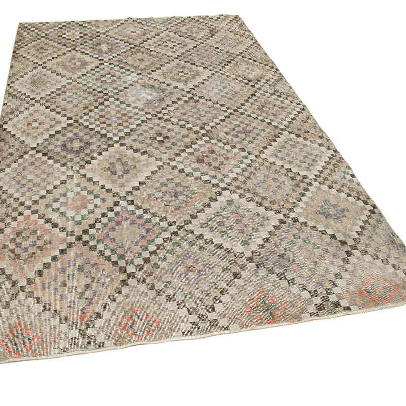 Retro Vintage Turkish Hand-Knotted Rug - 5' 4" x 8' 10" (64" x 106") - K0038289