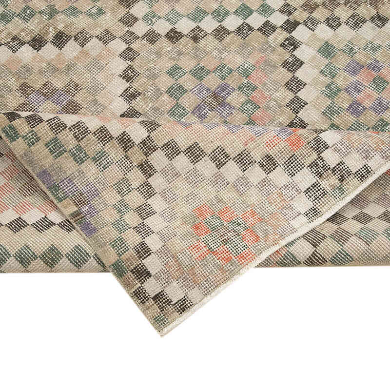 Retro Vintage Turkish Hand-Knotted Rug - 5' 4" x 8' 10" (64" x 106") - K0038289