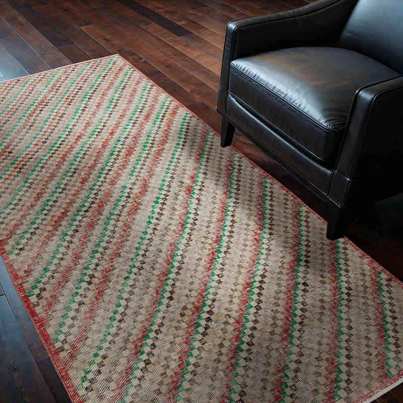 Alfombra Vintage Turca Anudada a Mano - 118 cm x 212 cm - K0038296