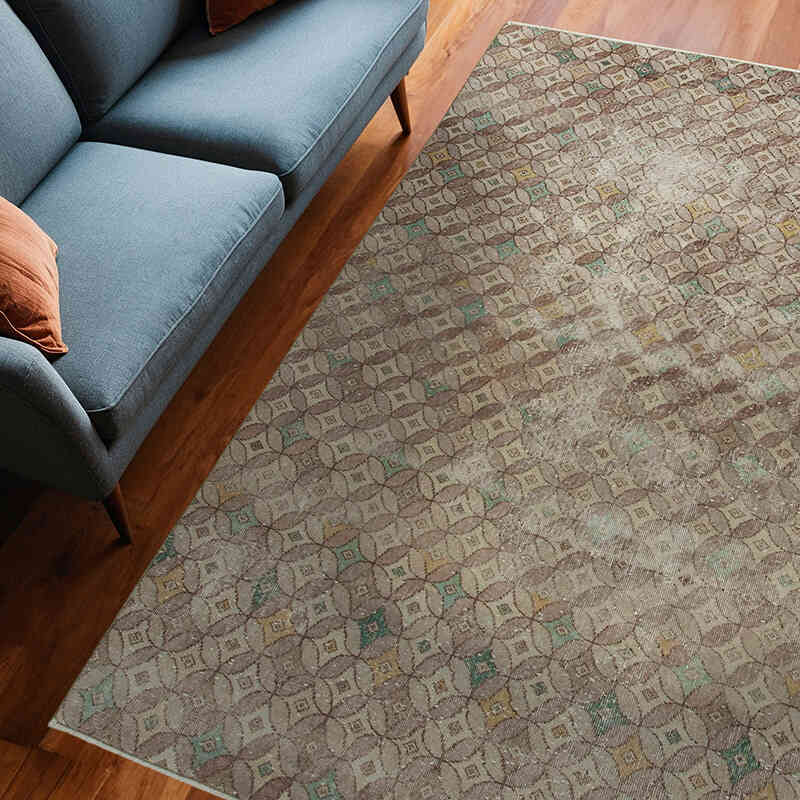 El Dokuma Vintage Halı - 190 cm x 256 cm - K0038352