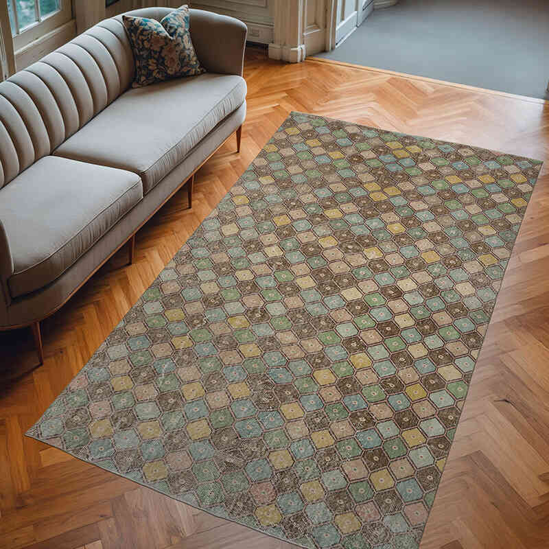 Retro Vintage Turkish Hand-Knotted Rug - 5' 7" x 9' 8" (67" x 116") - K0038359
