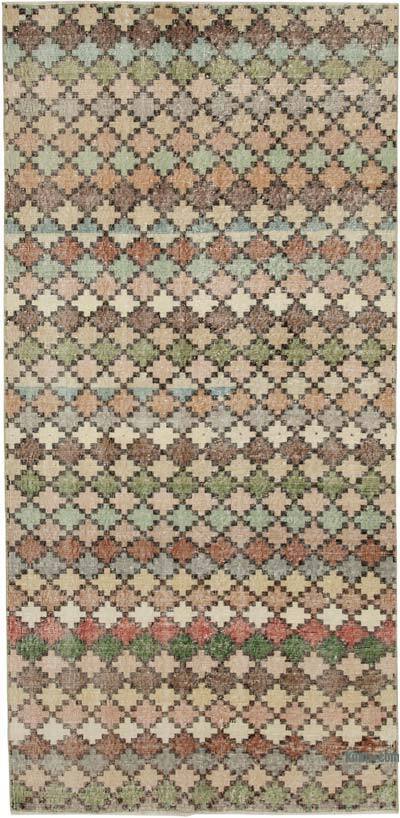 Retro Vintage Turkish Hand-Knotted Rug - 4' 5" x 9' 2" (53" x 110")