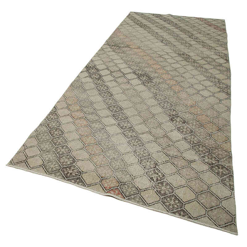 Retro Hand-Knotted Vintage Runner - 4' 6" x 11' 2" (54" x 134") - K0038382