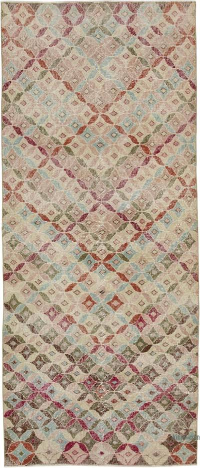 Retro Vintage Turkish Hand-Knotted Runner - 3' 8" x 8' 11" (44" x 107")